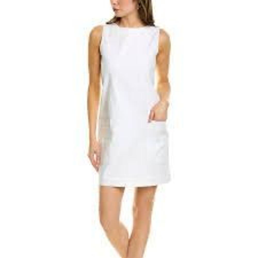 Theory White Mod Sleeveless Shift Mini Dress Size 2
